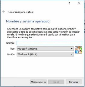 nombre maquina virtual